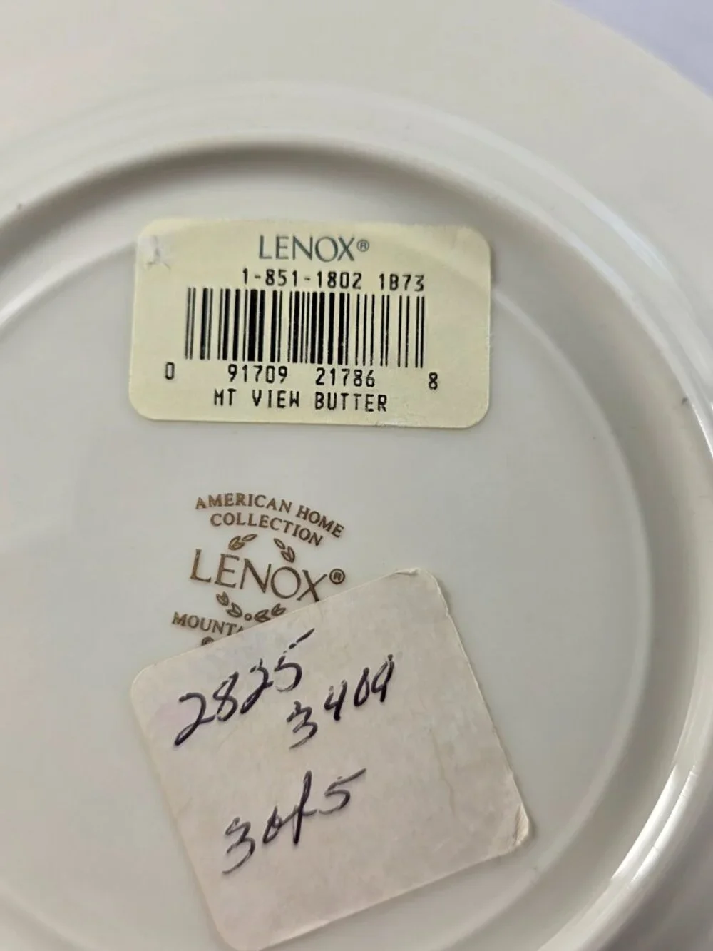 Lenox Mountain View American Home Bread Plate Blue Marble Rim